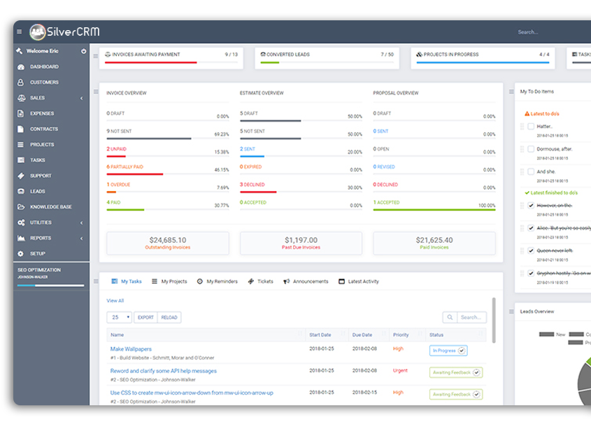 SilverCRM Dashboard